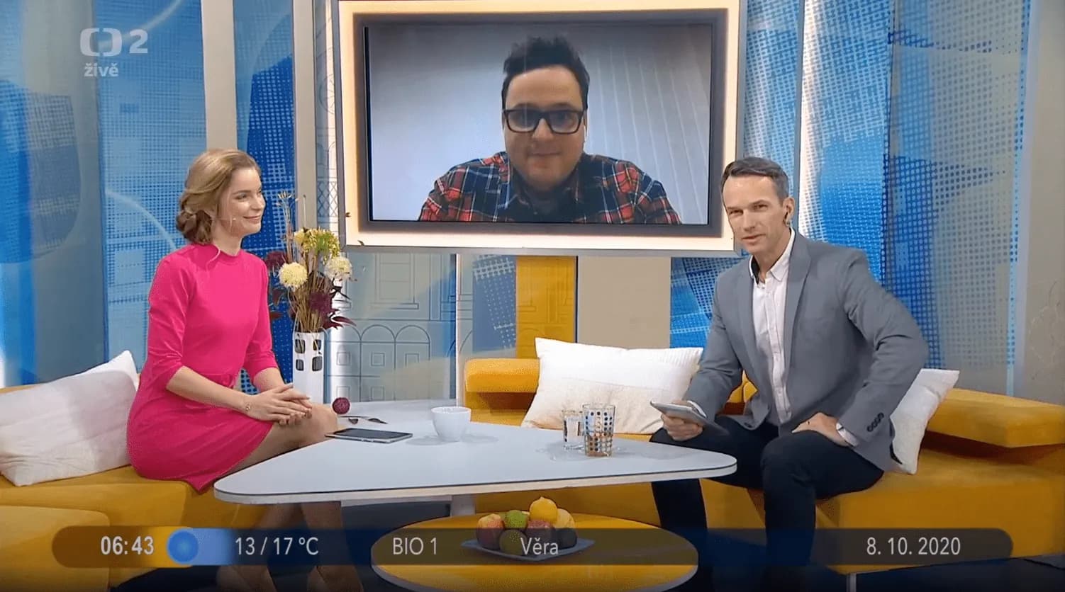 Marek Liška v pořadu Dobré ráno na ČT